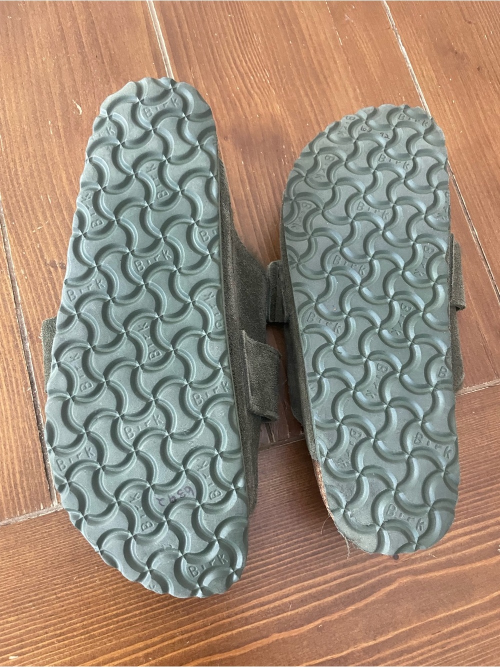 Birkenstock Olive Green Plush Slide Sandals with Adjustable Straps NWOT - Picture 5 of 6